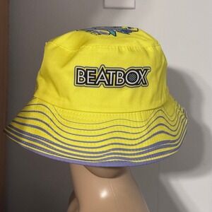 Beatbox Yellow Bucket Hat Cartoon Graphic Waves